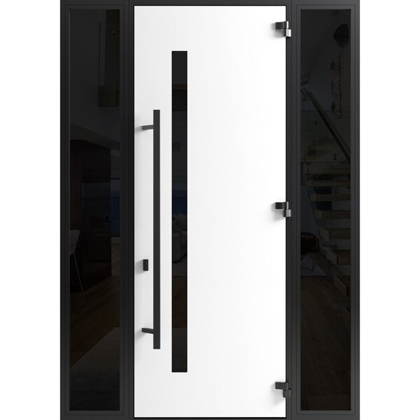 Vdomdoors Front Exterior Prehung Steel Door Ronex0162 Red Oak 96 2 Sidelight Exterior Windows Sidelites Entry RONEX0162EXD-RED-W14+36+14xH96-LH-I - main