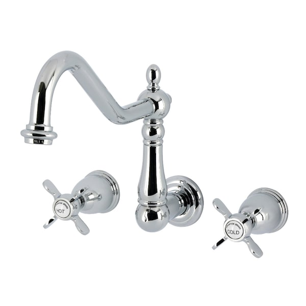Kingston Brass Two-Handle Wall Mount Kitchen Faucet, Polished Chrome KS1281BEX - main