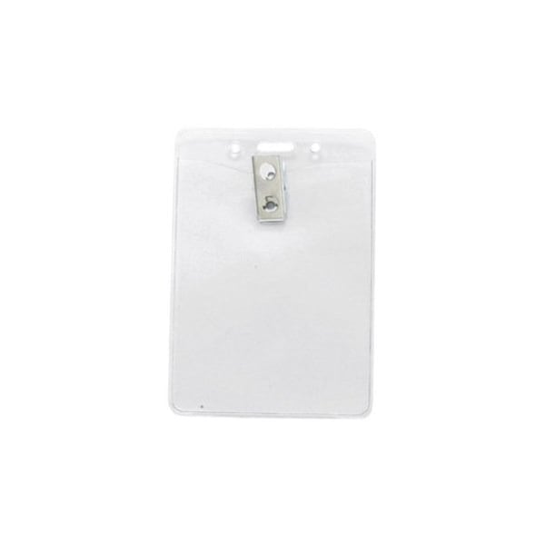 Brady Vertical Top-Load Badge Holder - 4.68" x 3.12" - Vinyl - 100 / Pack - Clear 1815-1455 - main