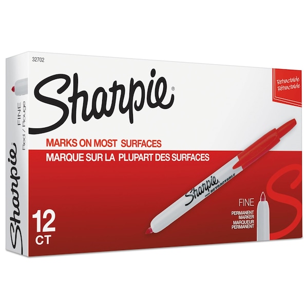 Sharpie Markers, Red, Bullet Tip, 12 PK 32702 - main