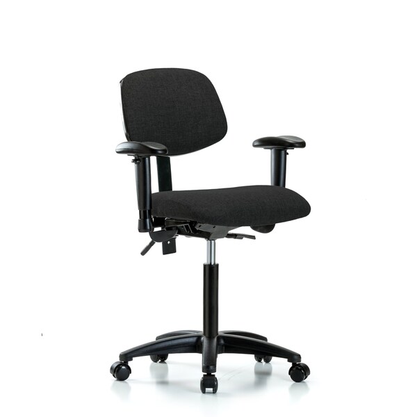 Blue Ridge Ergonomics Chair, Fab, Med Bench, Tilt AA Casters, Blk, 6-Way Adjustable, 22" to 29" Height, Black BR-FMBCH-RG-T1-A1-NF-RC-F42 - main