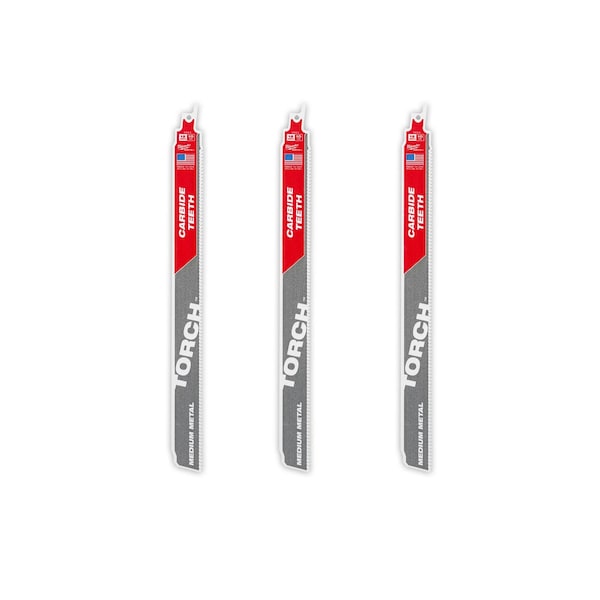Milwaukee Tool 12 in x 10 TPI Reciprocating Saw Blade, 3 PK 48-00-5353 - main