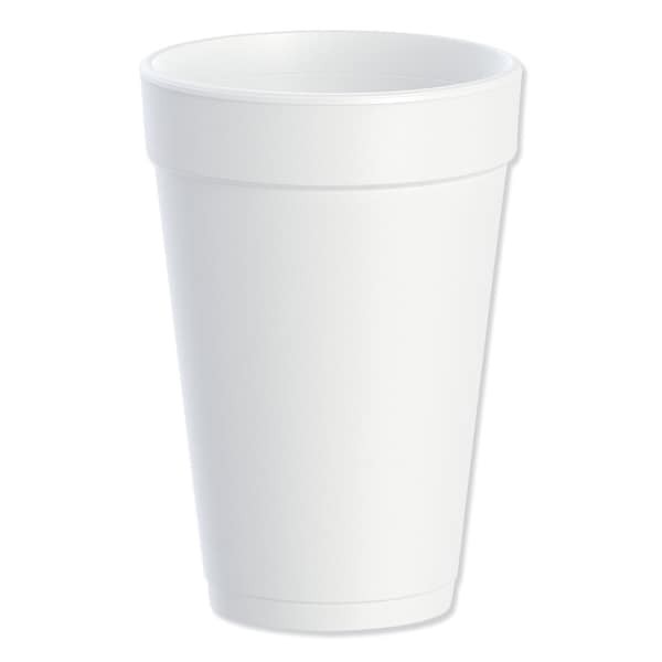 Dart Foam Drink Cups, 16oz, White, PK1000 PK 16J16 - main
