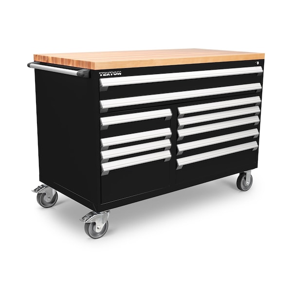 Tekton Rolling Tool Cabinet, 11 Drawer, Black, Steel, 60 in W x 30 in D x 41-1/2 in H OCL64100LWT - main