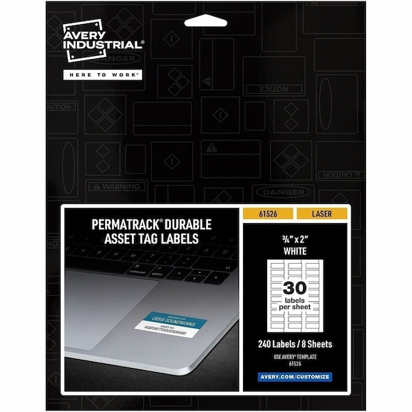 Avery PermaTrack Durable White Asset Ta, PK240 61526 - main