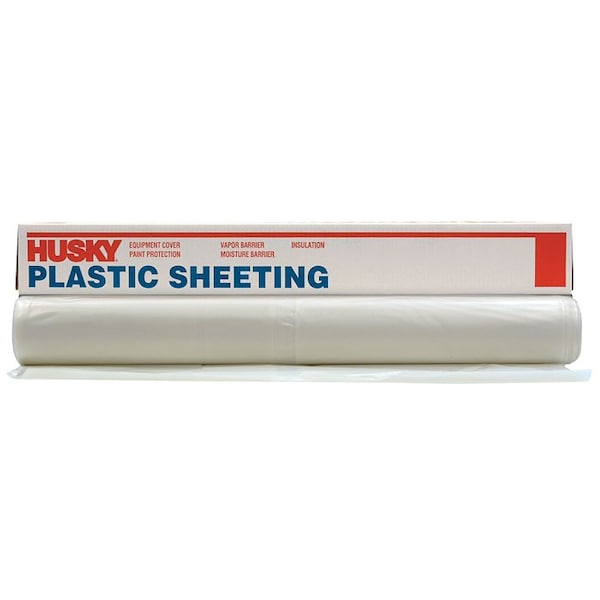 Husky 1-Roll of 12ft x 100ft Poly - America Clear 3-Mil Low Density Plastic Sheeting 312C - main