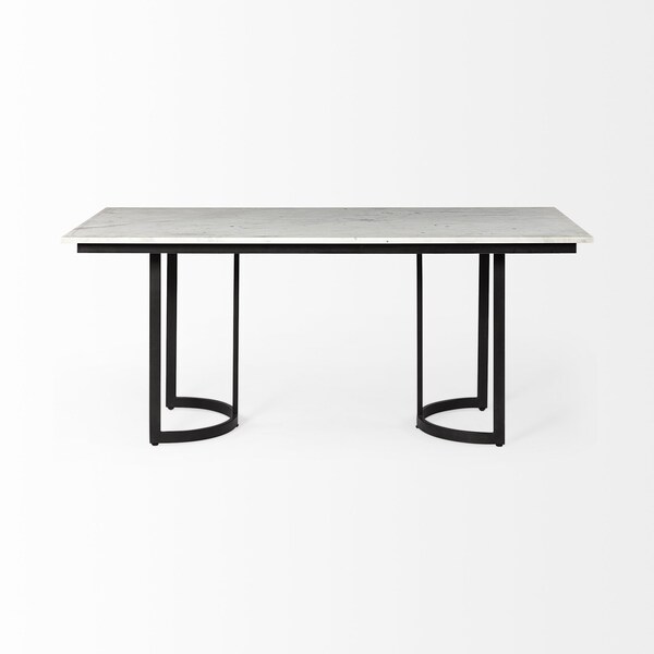 Homeroots 71" White And Black Dining Table 397604 - main