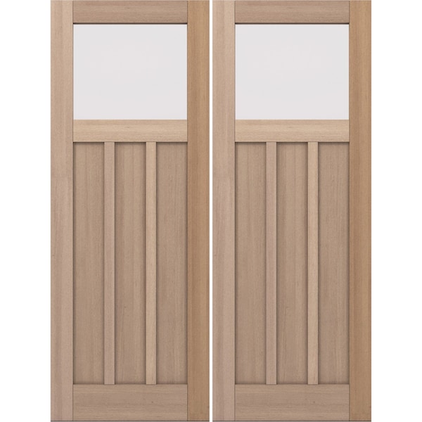 Doornmore CRF-P3G1, 74.5" x 98" ( 2x36" Door) Left Hand, Mahogany Top View Exterior Door CRF-P3G1-SW-3696_2_LI - main