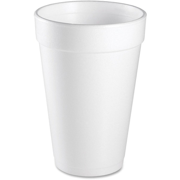 Dart Disposable Cup, Hot/Cold, Foam, 16 oz, White, PK1000 16J16 - main