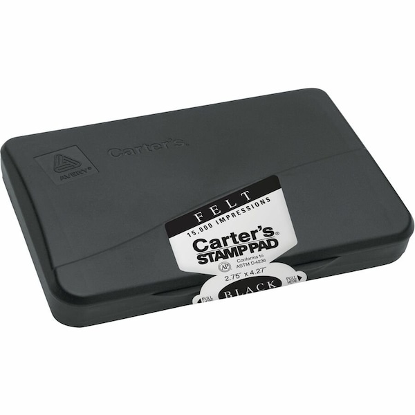 Carters reg Reinkable Felt Stamp Pads, Black AVE21081 - main