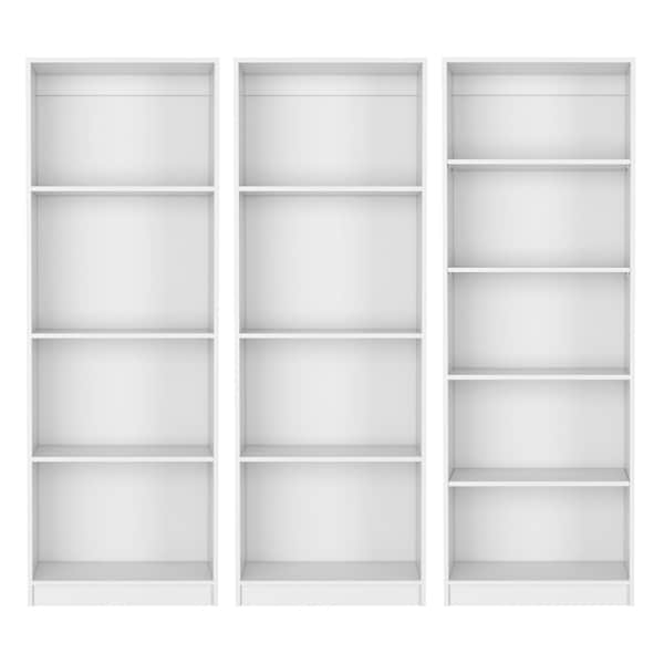 Homeroots Set of Three White Wood Thirteen Tier Modular Bookcase, 3PK 546628 - main