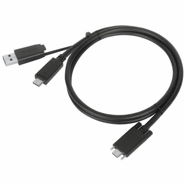 Targus 1M USB-C Male with Screw to USB-C Male Cable with USB-A Tether ACC1133GLX - main