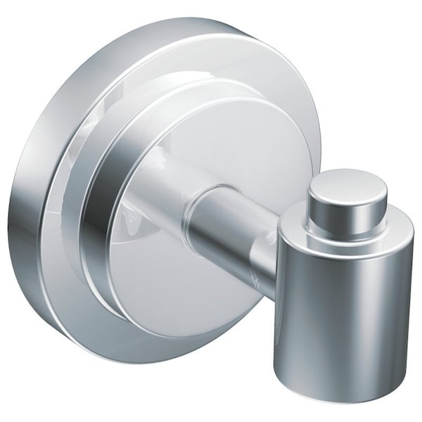 Csi Donner Moen DN0703CH Robe Hook, 30 lb, 1-Hook, Zinc, Chrome, Wall Mounting 445851 - main