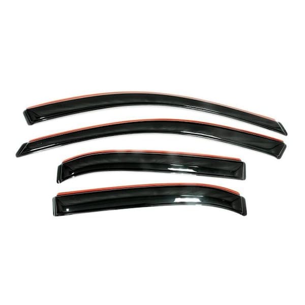 Ventshade Rainguards, Aerodynamic Design, In-Channel, Tape-On, Smoke, Acrylic, Set Of 4 194782 - main