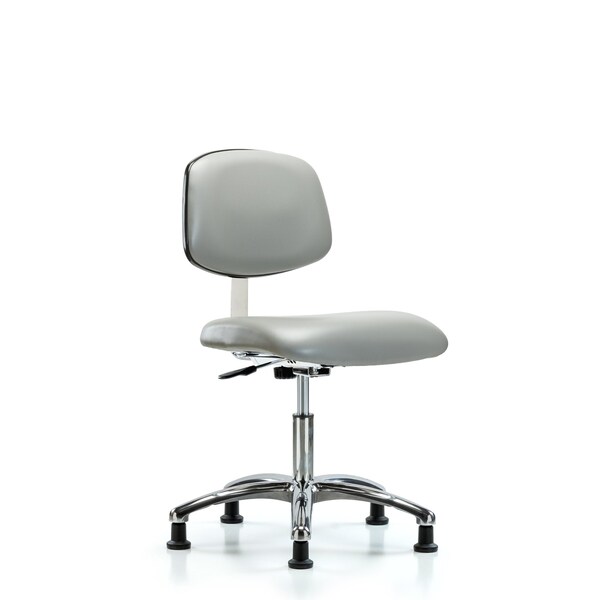 Blue Ridge Ergonomics Clean Room Chair Desk Chair, Vin, Chrm, Glides, Dov, CLass 10, 18" to 23" Height, Vinyl, Dove BR-CLR-VDHCH-CR-RG-8567 - main