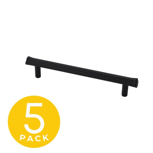 Sapphire Eclipse Series 5 in. 128 mm Center-to-Center Modern Black Cabinet Hardware Handle/Pull, 5PK SP-2214-128-BK-5 - main