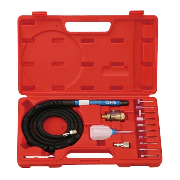 Genius Tools 16PC 3mm(1/8in) Micro Air Die Grinder Set - 56000/rpm DG-1516 - main