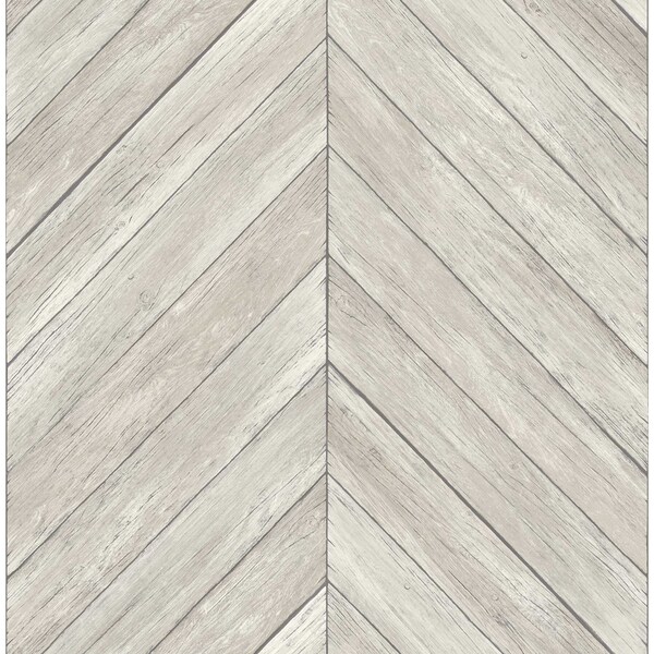 Brewster Parisian Dove Chevron Wood Wallpaper 2904-24005 - main