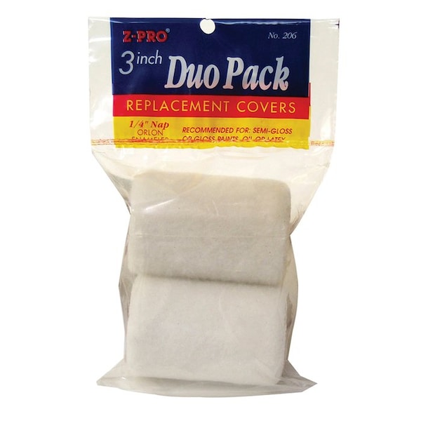 Duo-Pack 3in x 3/4in Nap Premier Z-Pro Trim Roller Cover, Polyester 208 - main