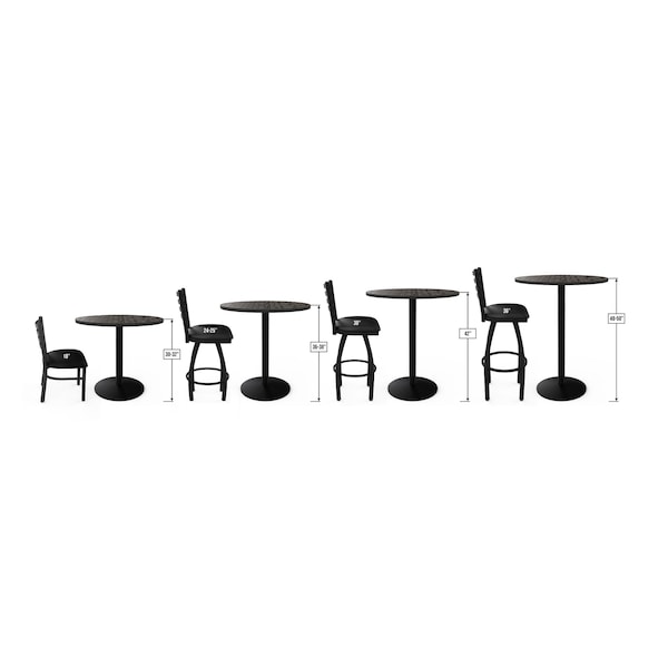 Holland Bar Stool Co Logo Grizzly North Dakota Hockey 36 in. Swivel Bar Stool with Black Wrinkle Finish L048 - main