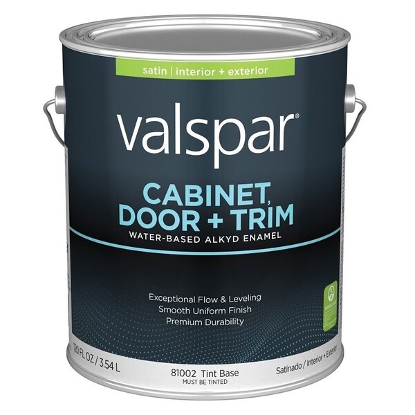 Valspar 8100 Cabinet, Door and Trim Paint Enamel, Water Base, Satin Sheen, Tint Base, 1 gal 028.0081002.007 - main