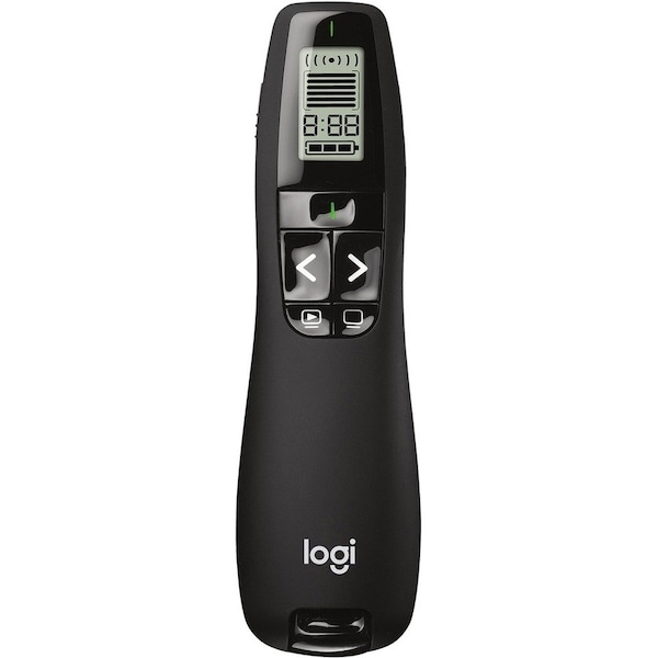 Logitech Presenter, Green Laser, 100' Range, 1-1/2"x5-1/4"x1" , BK 910-001350 - main