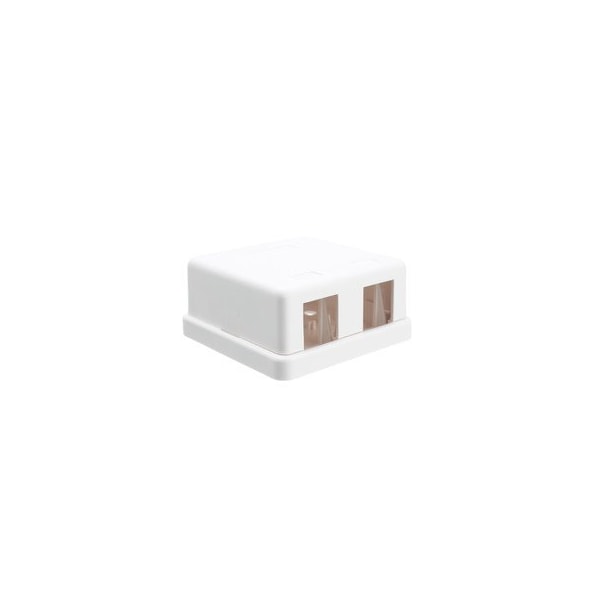 Cable Wholesale Blank Surface Mount Box for Keystones, 2 Port, White 300-314DE - main