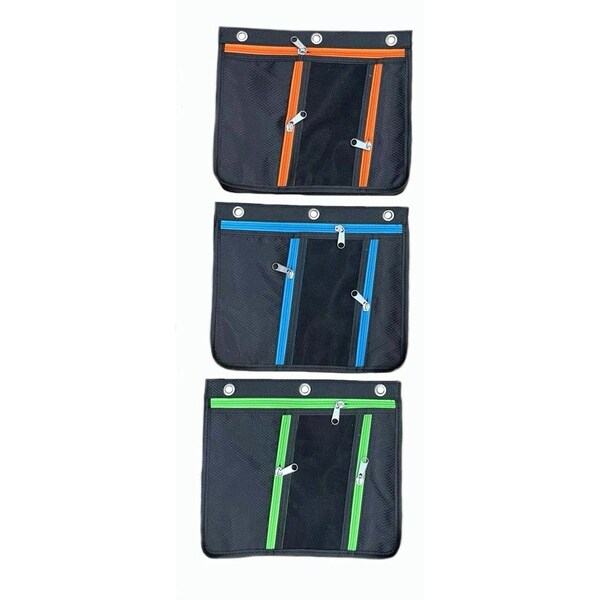 Charles Leonard Expanding Pencil Pouch, 3 Pocket, 11in.W x 9.5in.H, Assorted 76395ST - main