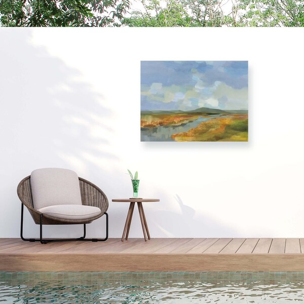 Trademark Fine Art Outdoor Canvas Art Silvia Vassileva 'Meanders' Wall Art for Patios, or Gardens WAP32320-OC1419WR - main
