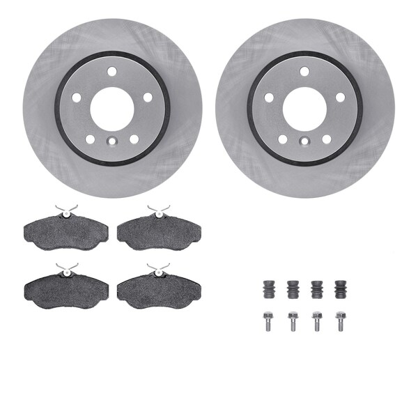 Dynamic Friction Co DFC Rotors with EURO 5000 Ceramic Brake Pads includes Hardware 6612-11003 - main