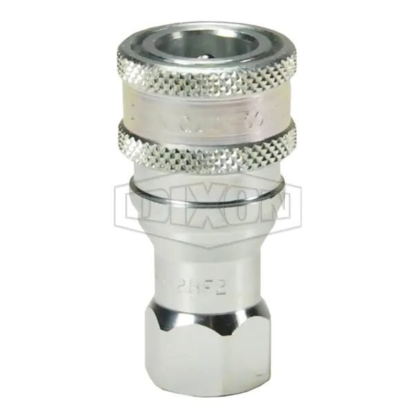 Dixon DQC H Industrial Interchange Poppet Valve Female Coupler, 3/4-14 Nominal, Female BSPP, Steel 6HBF6 - main
