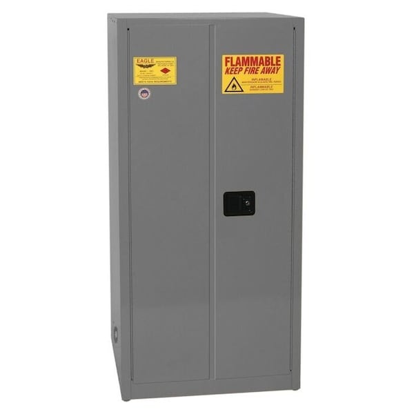 Eagle Mfg 60 gal, 2 Shelves, 18-Gauge Steel, 34 in W x 65 in H x Gray 1962XGRAY - main