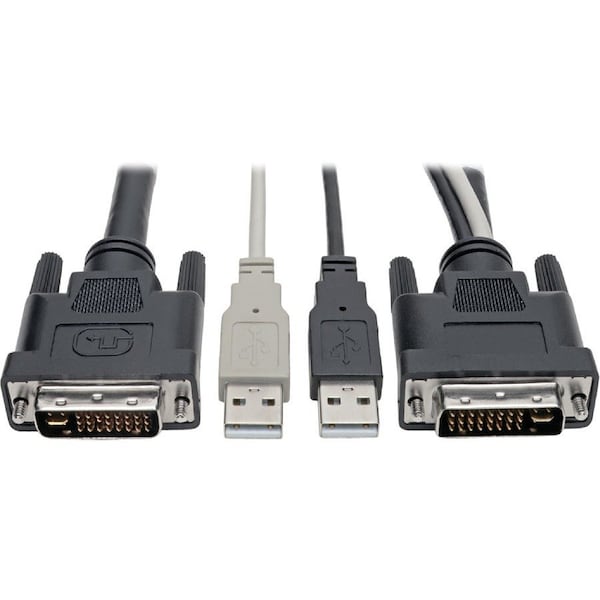 Eaton EATON Tripp Lite Series DVI to USB-A Dual KVM Cable Kit - 2x Male/2x Male, 1920 x 1200 1080p at 60 P760-010-DVI - main