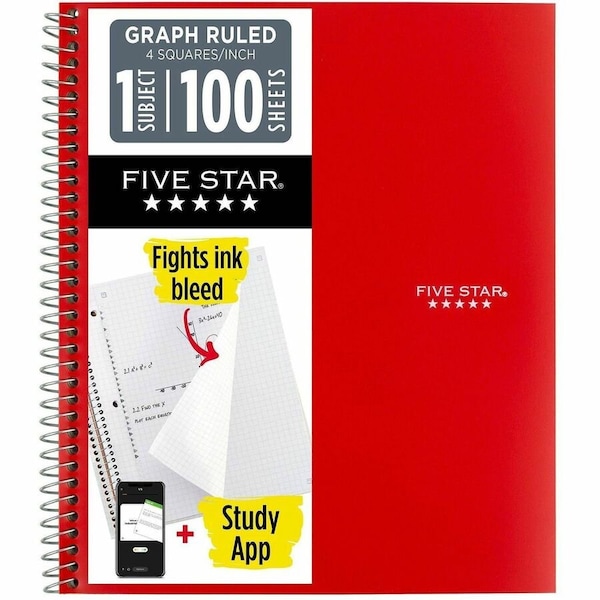 Mead 1 subject Graph Ruled Notebook Letter, Assorted MEA06190 - main