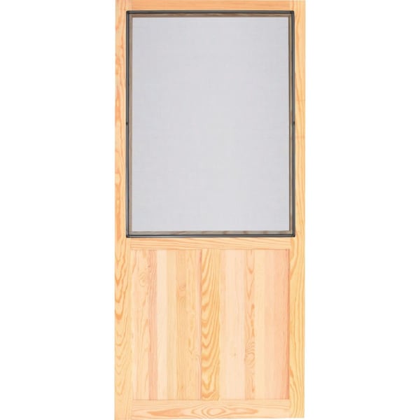 Screen Tight Pioneer 32'' Wx80'' Hx1'' Thick Natural Wood Screen Door WPNR32H - main