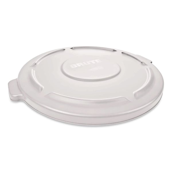 Rubbermaid Commercial 32 Gal Trash Can Lid, White, Plastic, 22.25 in W/Dia FG263100WHT - main