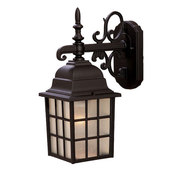 Homeroots Dark Brown Window Pane Lantern Wall Light 398601 - main