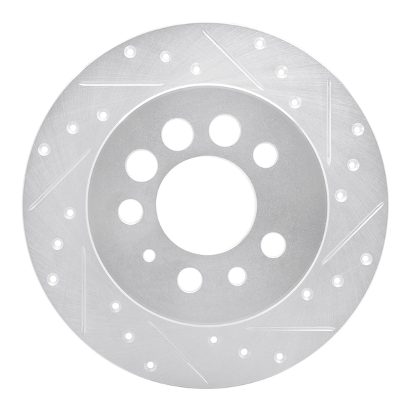 Dynamic Friction Co DFC Brake Rotor - Drilled and Slotted - Silver 631-27006R - main