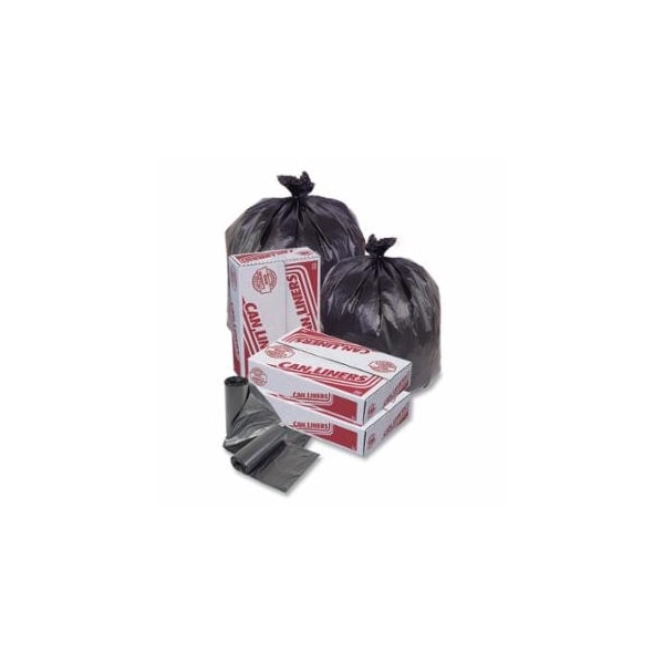Pitt Plastics HD Mini Roll Trash Liner, 56 gal Glutton, 16 µ, 43 in W x 48 in H, Black, 8PK 879-MR43483MK - main