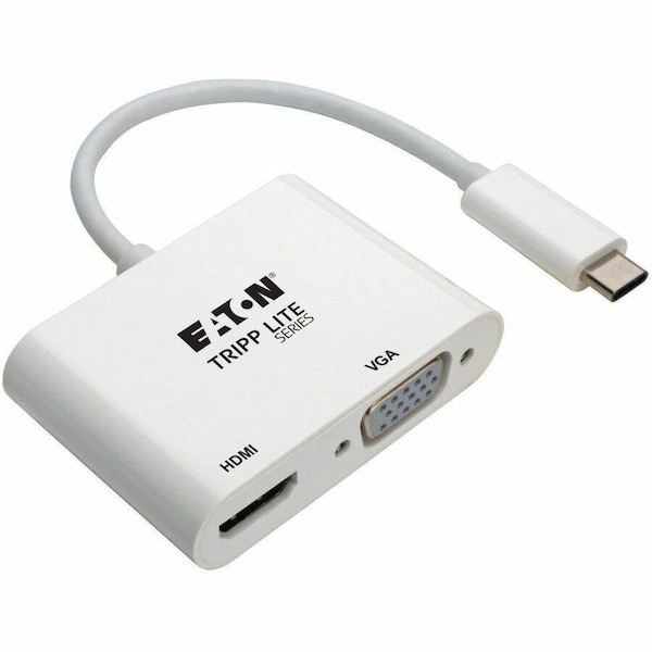 Eaton Tripp Lite Series USB-C Multiport Adapter M/2xF - 4K HDMI, VGA, White U444-06N-HV4K - main