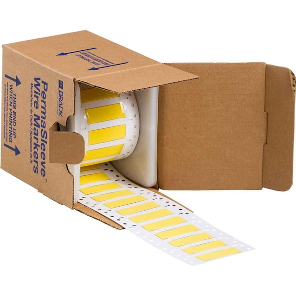 Brady Low Smoke Zero Halogen PermaSleeve Heat Shrink Tubing, 500/RL, Yellow, 0.25 in., Roll Width 2 in. LSZH-250-2-YL-S - main