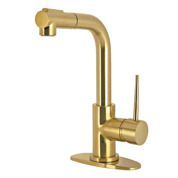 Kingston Brass Single-Handle Pull-Out Bar Faucet, Brushed Brass LS2413NYL - main