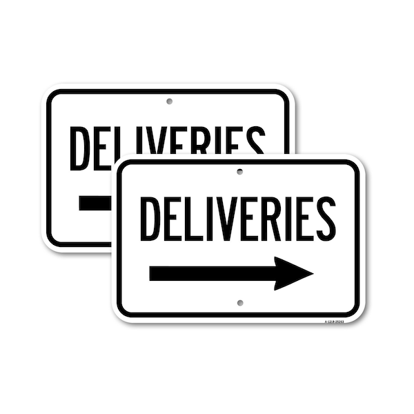 Signmission Deliveries With Right Arrow, 18'' X 24'' 2 Signs, Heavy Gauge Aluminum, 2PK A-1824-2PACK-25263 - main