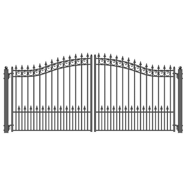 Aleko 16 ft. Prague Style Iron Wrought Dual Swing Driveway Gate DG16PRAD-UNB - main