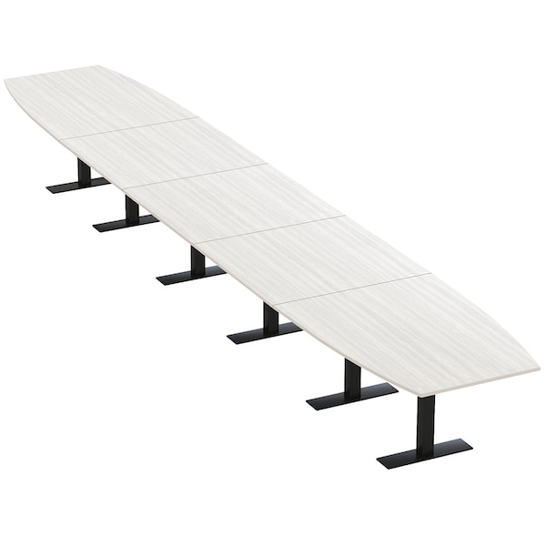 Skutchi Designs 22ft Conference Table With Power Unit | 22 Person Modular Boat Meeting Table | Harmony Series HAR-BOT-48X264-T.BK-WA7976-NA - main