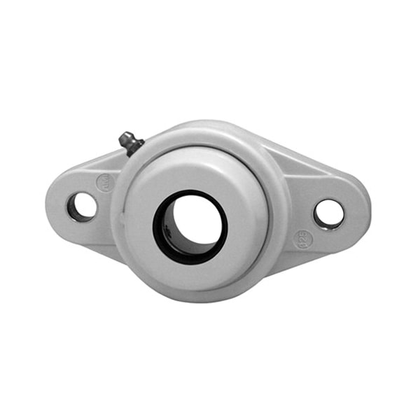 Ami Bearings SINGLE ROW BALL BEARING - 30MM NARROW SET SCREW WHITE 2-BOLT FLANGE OPN COV BS BNFL6CW - main