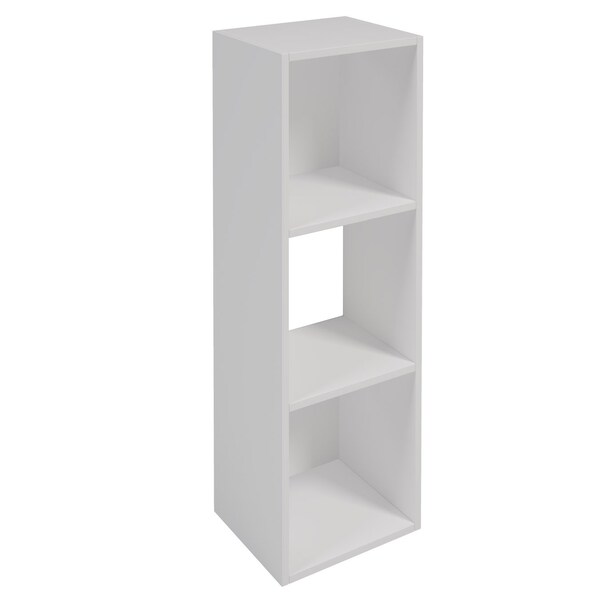 Homeroots 35" White Solid Wood Three Tier Bookcase 489290 - main