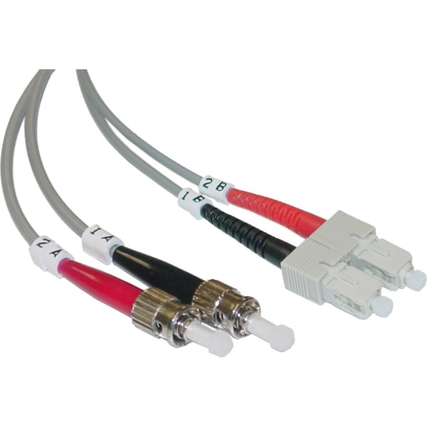Cable Wholesale SC/UPC to ST/UPC OM2 Duplex 2.0mm Fiber Optic Patch Cord, OFNR, Multimode 50/125, Orange SCST-11002 - main