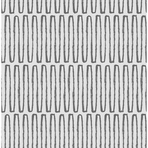 A-Street Prints Lars Charcoal Retro Wave Wallpaper 4066-26501 - main