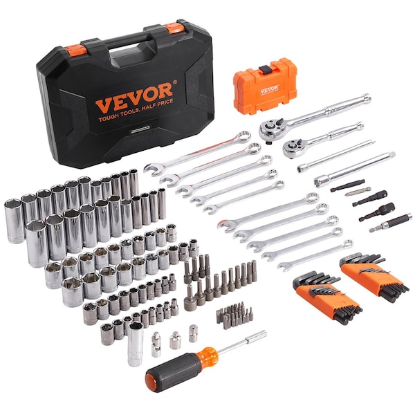 Vevor Mechanics Tool Set and Socket Set 1/4in 3/8in 1/2 in Drive Sockets 205Pcs, 205PK XL3264 - main